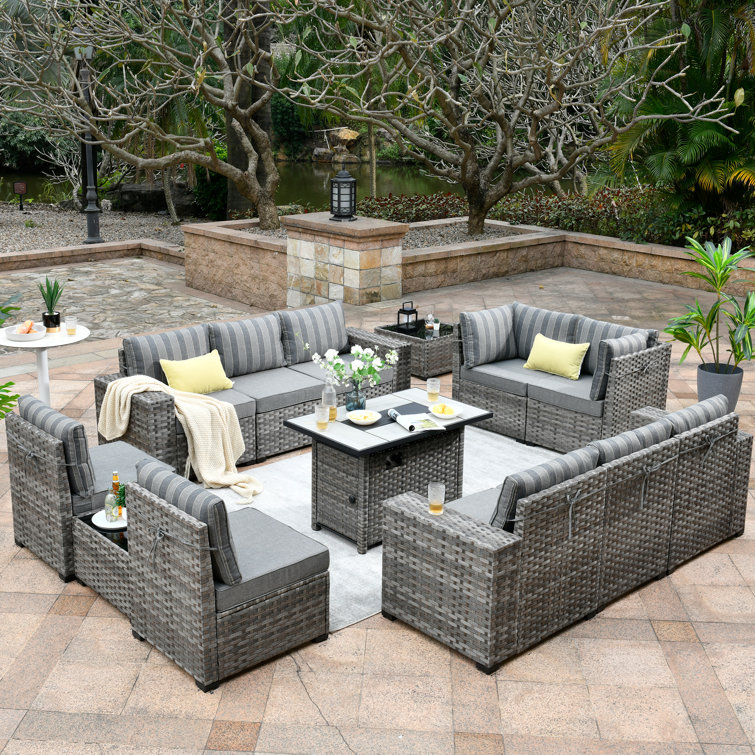 13 piece sale rattan sectional